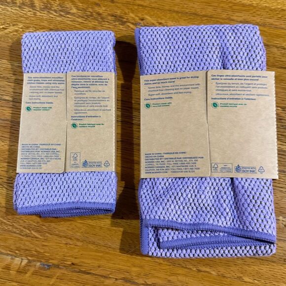 Norwex Kitchen Towel and Kitchen Cloth Set of 2 Amethyst NWT - Picture 3 of 10